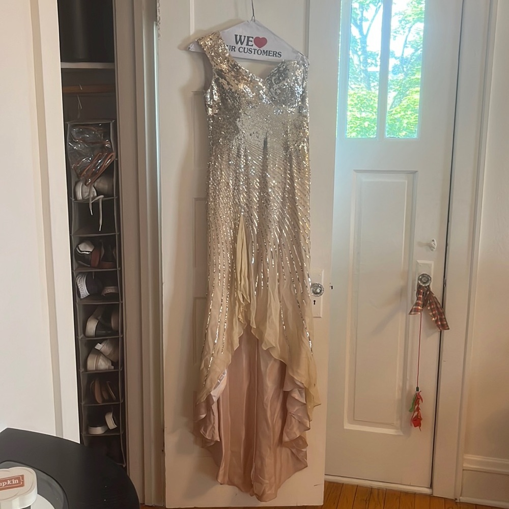 Terani gold sequin gown
